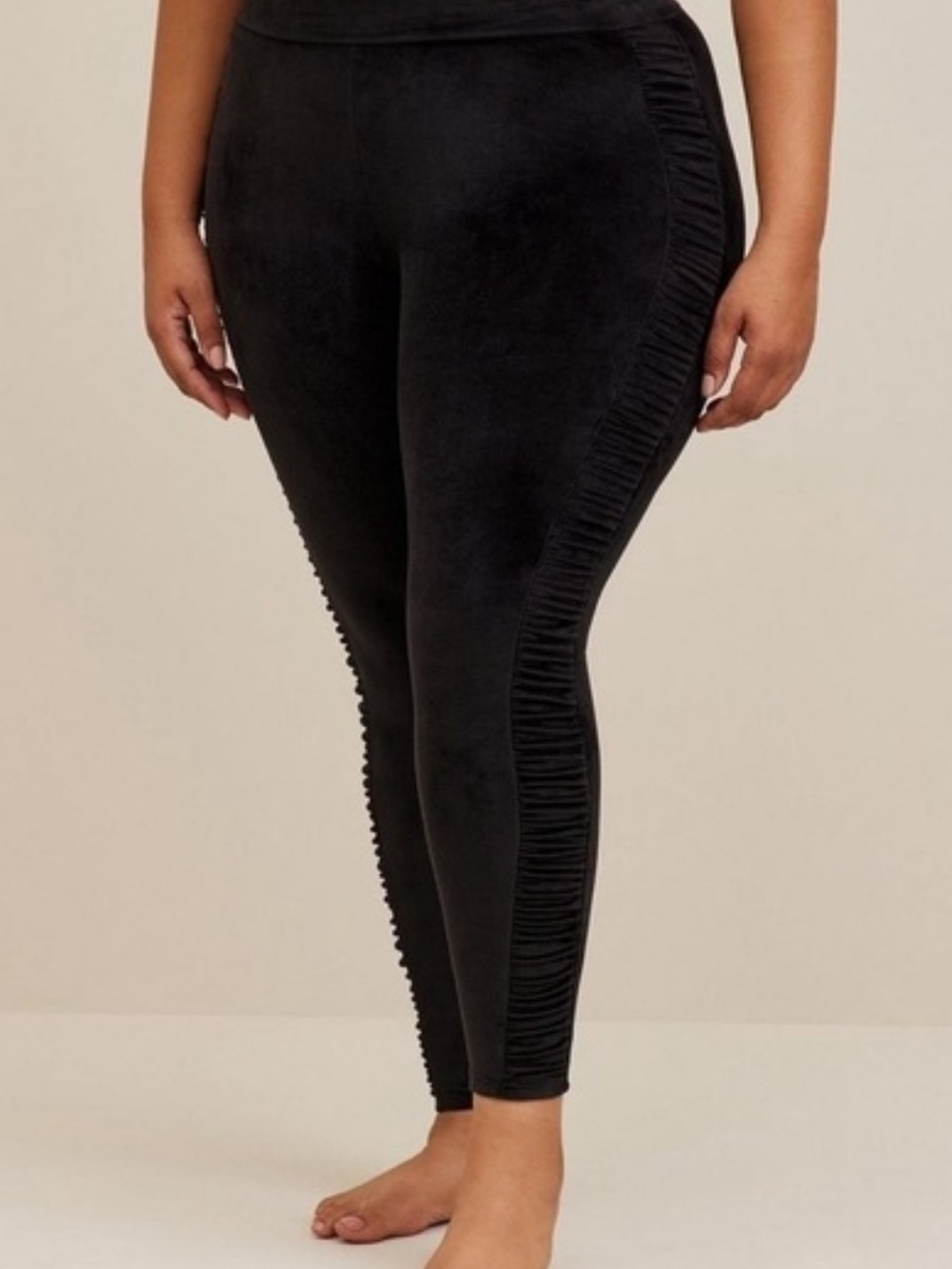 Torrid Size 3 Black Velvet Ruffle Leggings